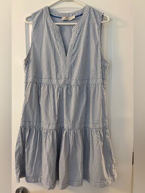 Vineyard Vines Blue and White Striped Midi Dress
